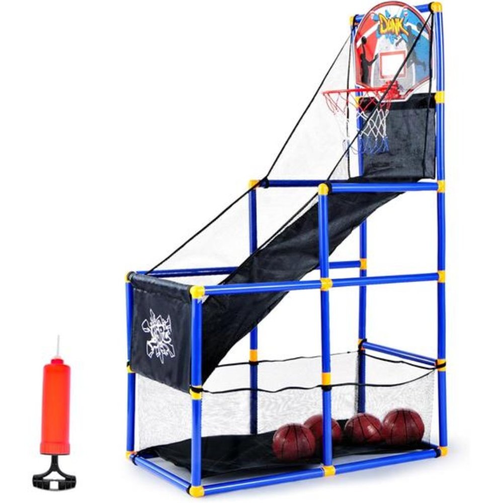 Arcade Basketball Game Set with 4Balls and Hoop for Kids 3to 12Years Old Indoor